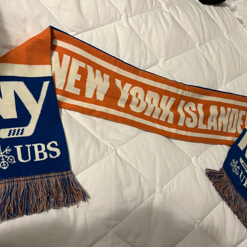 New York Islanders Orange and Blue Team Scarf - Official Fan Apparel